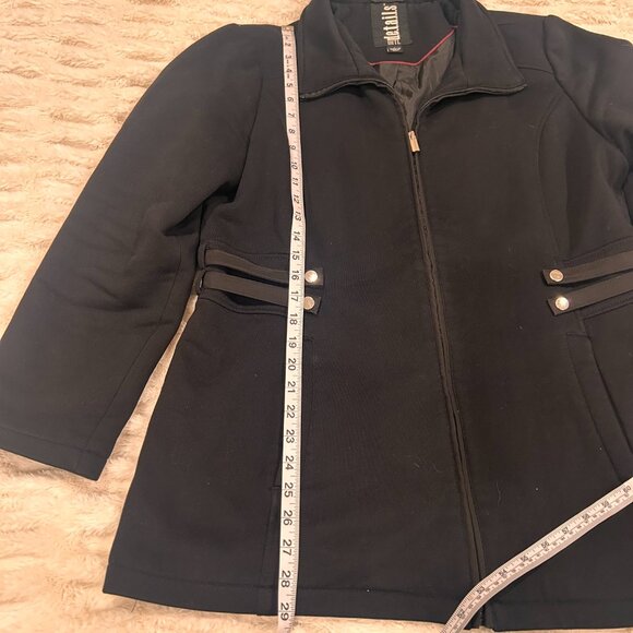 INTL D.e.t.a.i.l.s Women's Black Jacket Coat Size Large - Picture 3 of 8